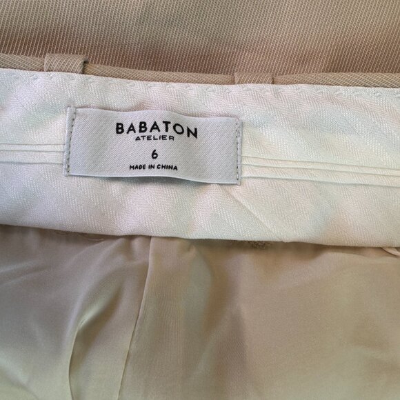NEW ARITZIA BABATON Vogue Pants Relaxed Mid Rise Pleated Pants Size 6 Cream Tan - Picture 5 of 9